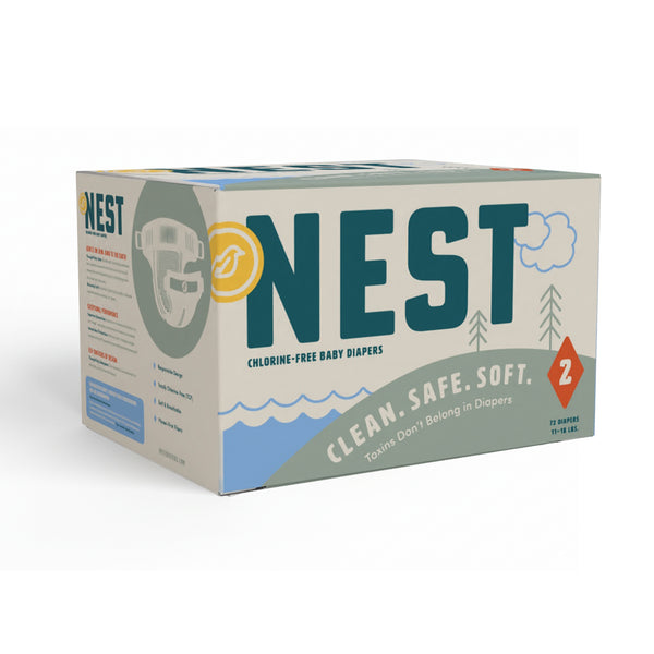 Nest Diapers sizes 1–6 for babies and toddlers