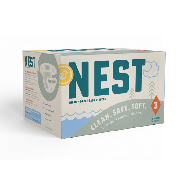 Nest Diapers size options 1–6 lineup