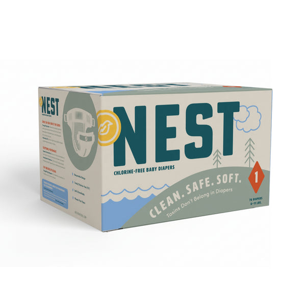 Nest organic-inspired diapers for babies, sizes 1–6